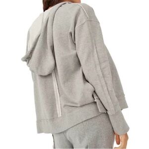 free people camden full zip sweatshirt gray medium
